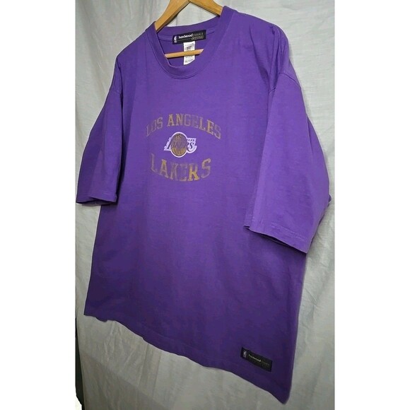 Los Angeles Lakers Reebok Hardwood Classics NBA T-Shirt, Sz 2XL, Purple - Picture 3 of 9